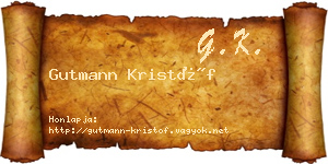 Gutmann Kristóf névjegykártya